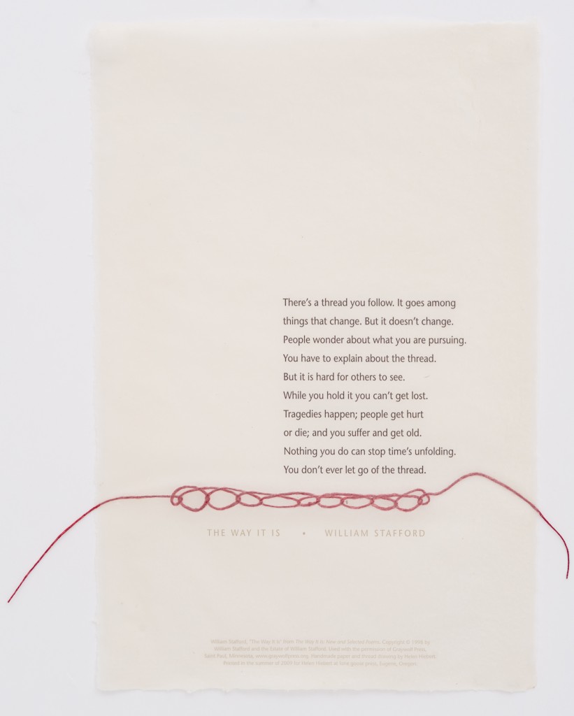 The Way It Is broadside, featuring William Stafford's poetry
