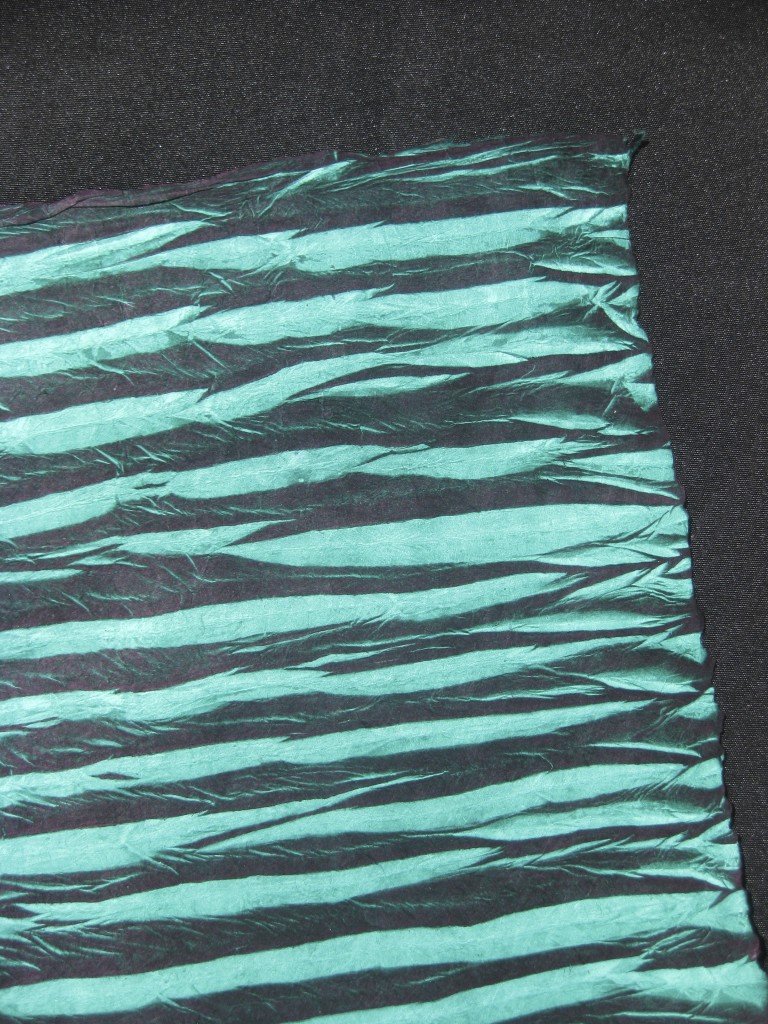 electric zigzag lokta paper, perrier green
