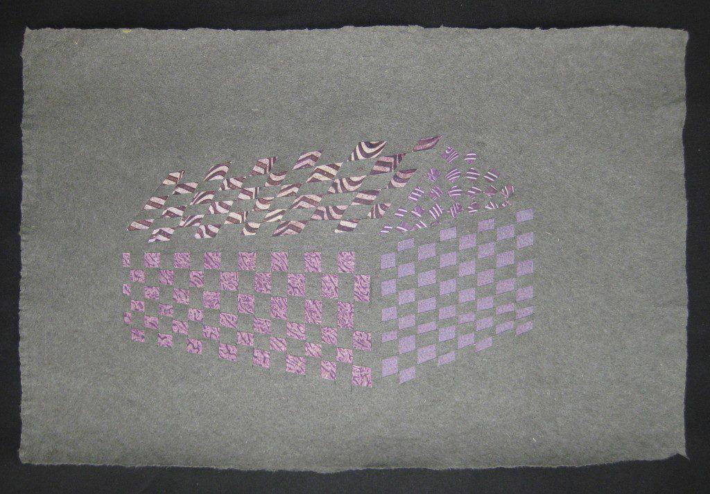 © Helen Hiebert, 100 x 100 Paper Weavings, #60,  14" x 22", $250