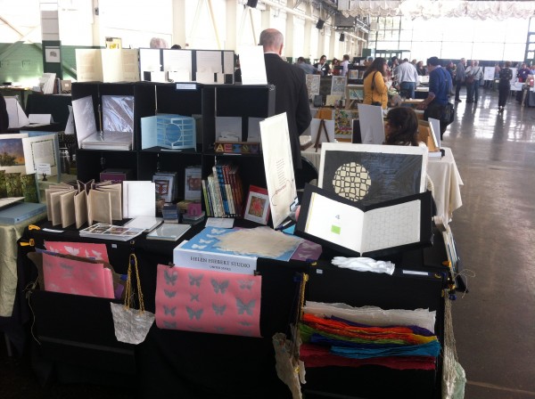 My booth at Codex featuring artists' books, papers, trade publications & more