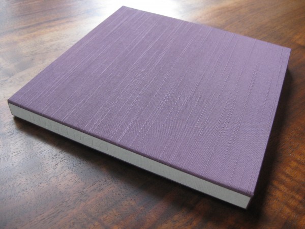 The box that houses Interluceo (binding and box by Claudia Cohen). Notice the blind embossed title on the spine.
