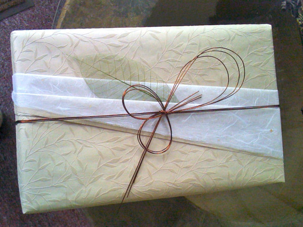 Beige gift wrap