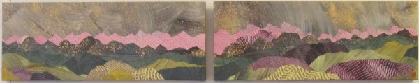 © Kristoferson Studio, Early Moring Light collaged paste paper diptych, 10 x40”