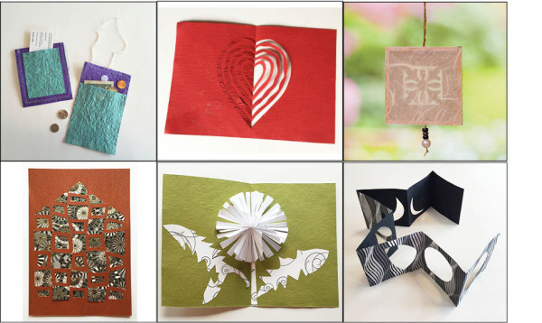 Stitched Paper Pouch, Versatile Valentine, Shadow Ornament, Paper Weaving, Pop-Up Dandelion, Solstice Accordion Book