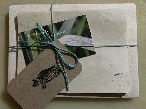 Stationery set (cotton rag envelopes & bleached cattail notecards) featured in a Buffalo Indie Weddings event raffle. Custom orders are widely accepted for any occasion.